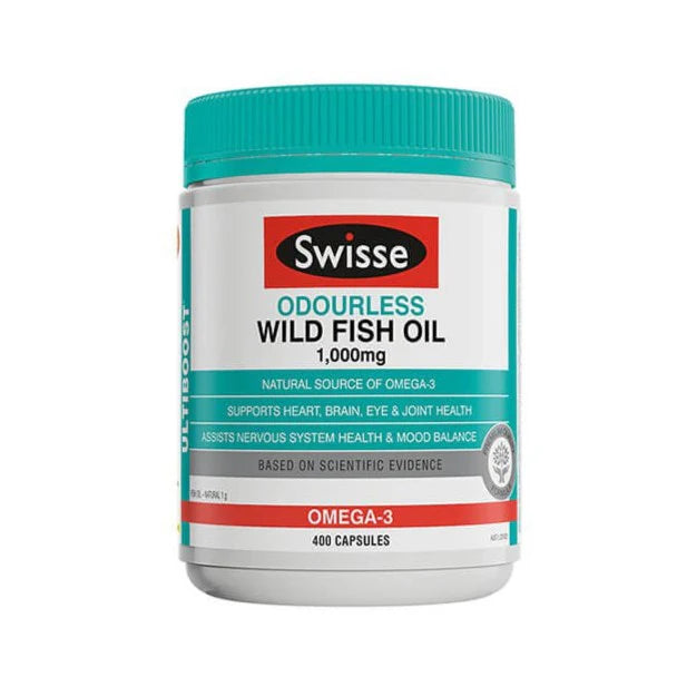 SWISSE Ultiboost Odourless Wild Fish Oil 1000mg 400 Capsules