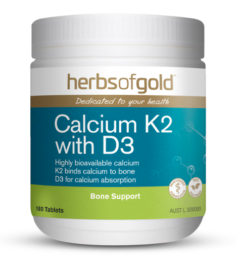 Herbs of Gold Calcium K2 with D3 180 Tablets