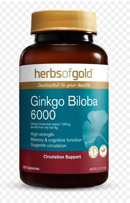 Herbs of Gold Ginkgo Biloba 6000 60 Capsules