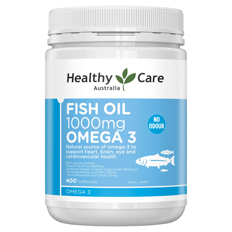 健康护理 鱼油 1000毫克 Omega-3 400粒胶囊