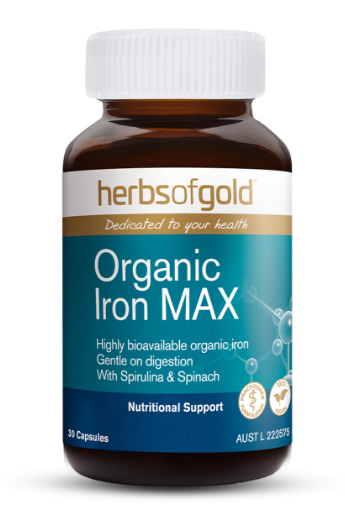 Herbs of Gold Organic Iron MAX 30 Vegetarian Capsules